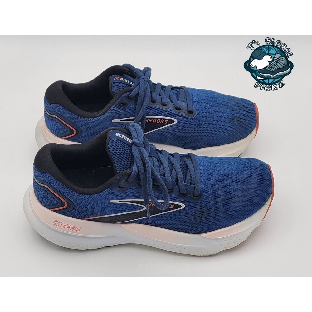 Women’s size 7 B Med Brooks Glycerin 21 Shoes Blue Running Walking Sneaker - Picture 3 of 10